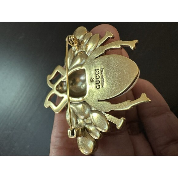 Gucci Stamped Interlocking GG Vintage Adorned Bee Large Pin Brooch - Picture 11 of 13